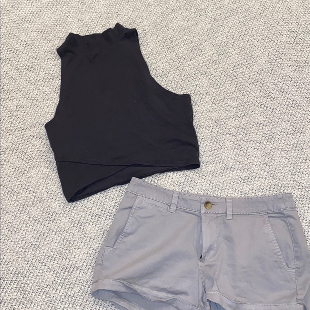 Grey Halter Crop Top